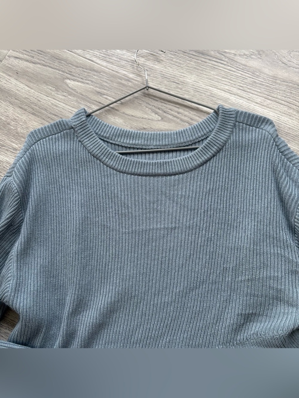 Lululemon Reversible Crossover Sweater Boolux Cashmere Blend Chambray Size 8 - Picture 3 of 9